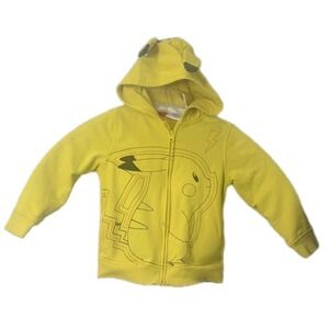 Pokemon Pikachu Nintendo Youth Size L Yellow Sweater Hoodie With Ears 2018